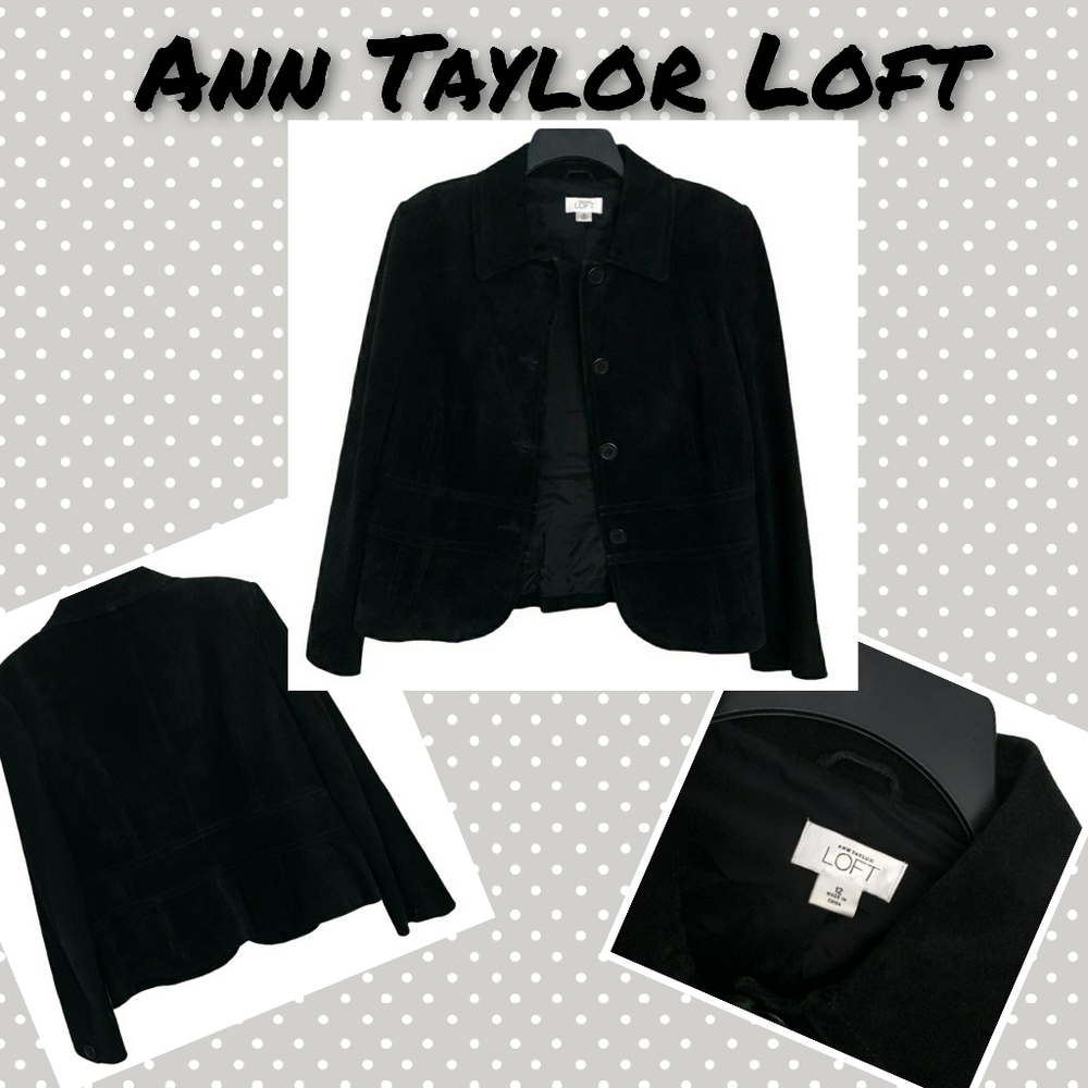 Ann Taylor LOFT Black Suede Jacket